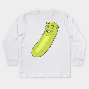 Pickle Shrek Kids Long Sleeve T-Shirt